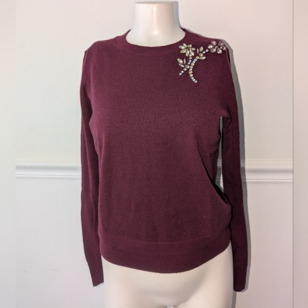 Kate spade embellished brooch wool sweater